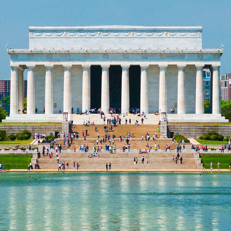 Lincoln Memorial e Reflecting Pool no National Mall - monumentos e memoriais em Washington, DC