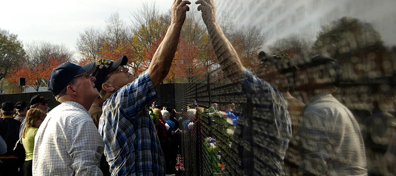 Vietnam Veterans at the Vietnam Veterans Memorial - Washington, DC