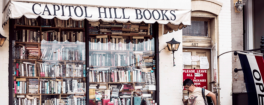 Frente de la tienda de libros de Capitol Hill