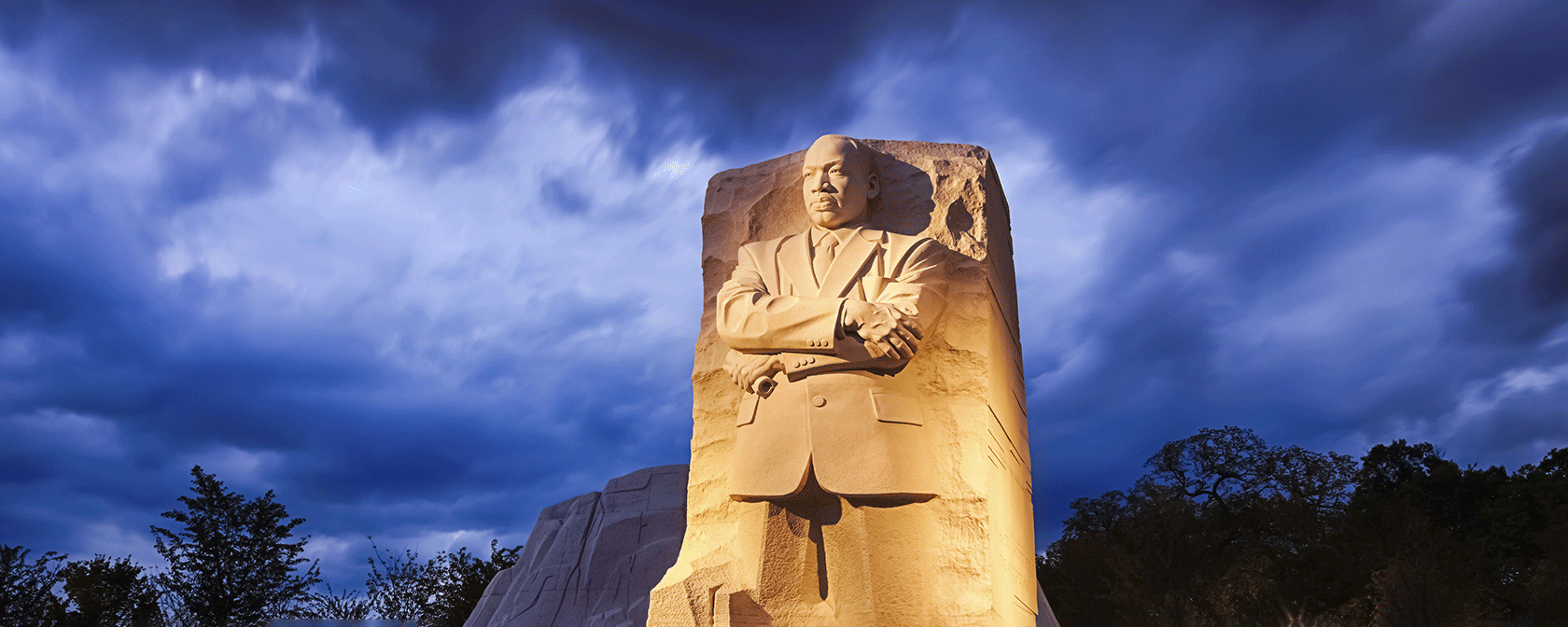 Martin Luther King Jr. Memorial at night