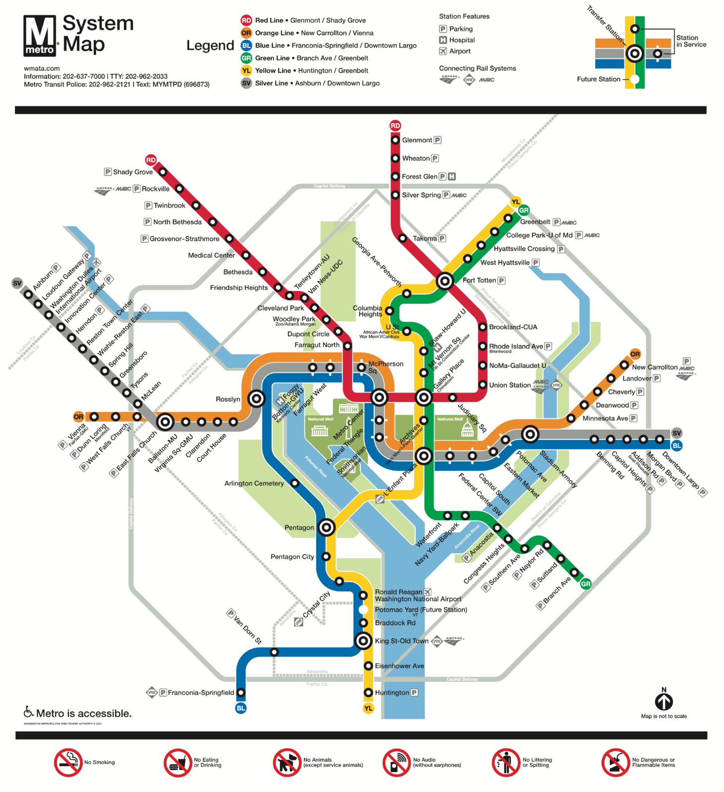 Mapa do metrô de DC