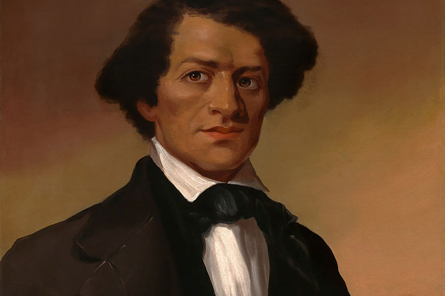 一位身份不明的藝術家的弗雷德里克·道格拉斯 (Frederick Douglass)。 布面油畫，1845 年。史密森學會國家肖像畫廊