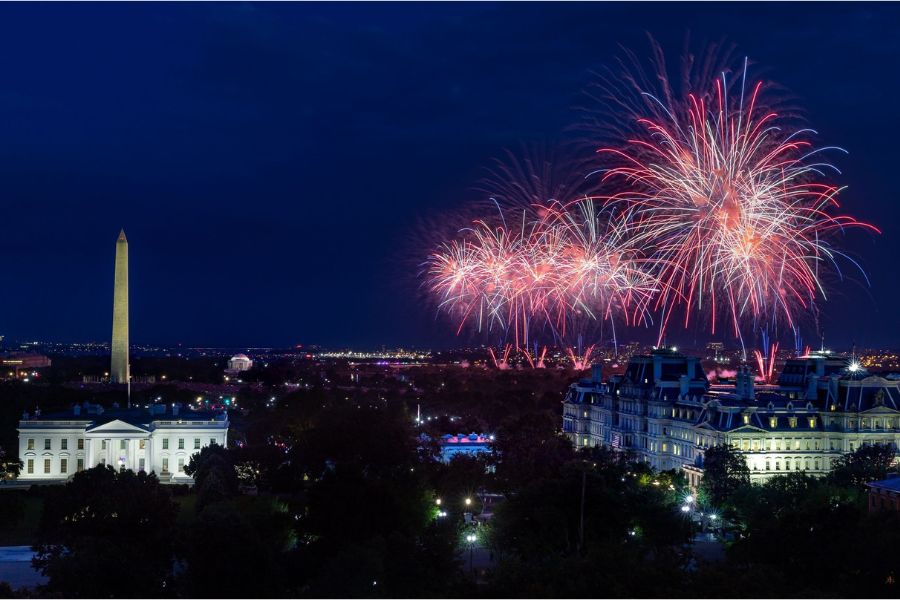 Firework viewing from The Hay-Adams rooftop