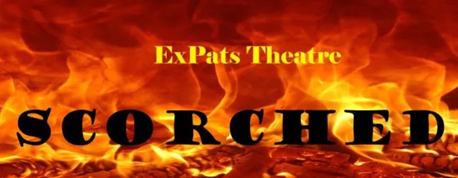 ExPats Theatre: grafica bruciacchiata