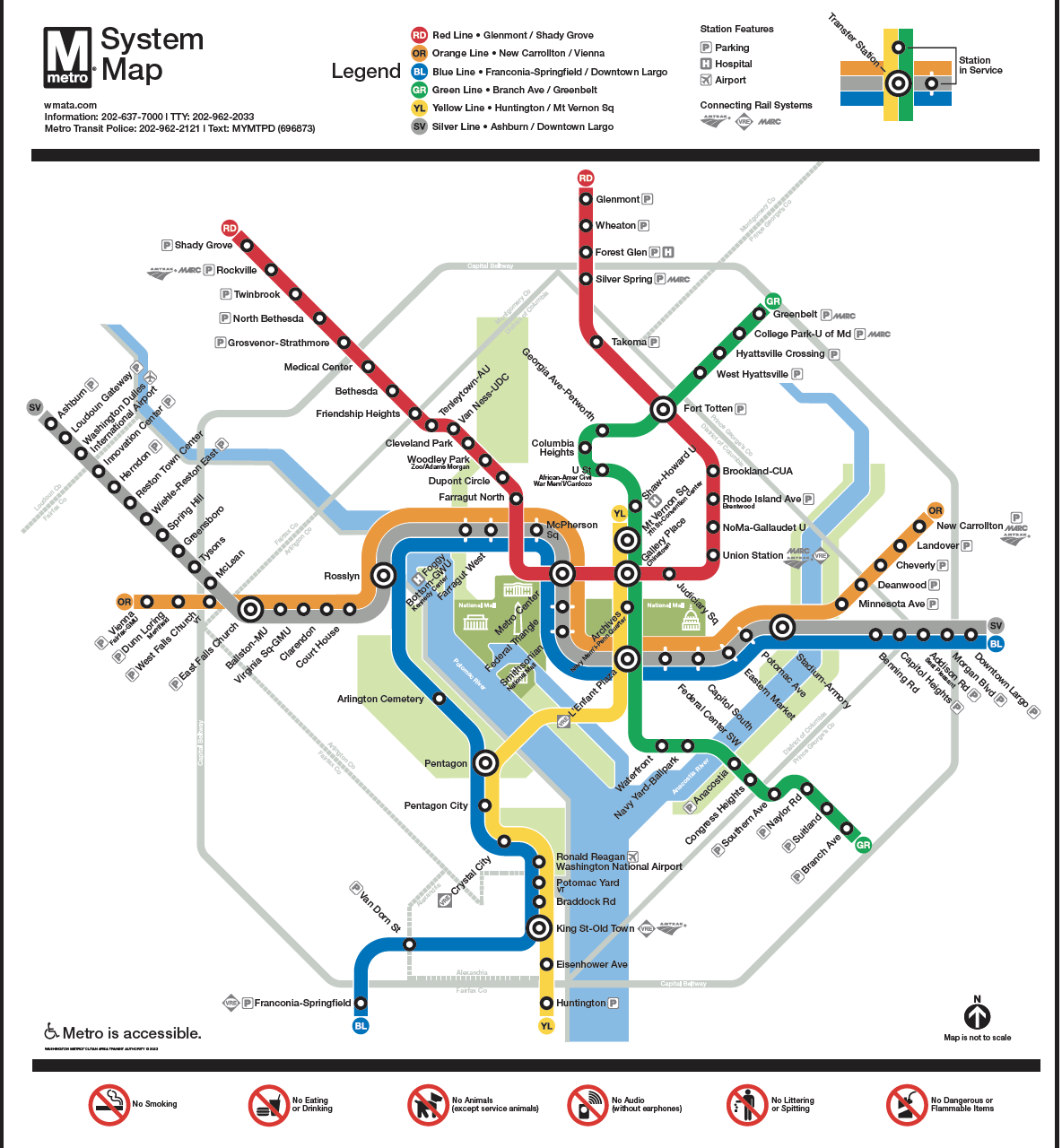 Mapa del metro de Washington, DC