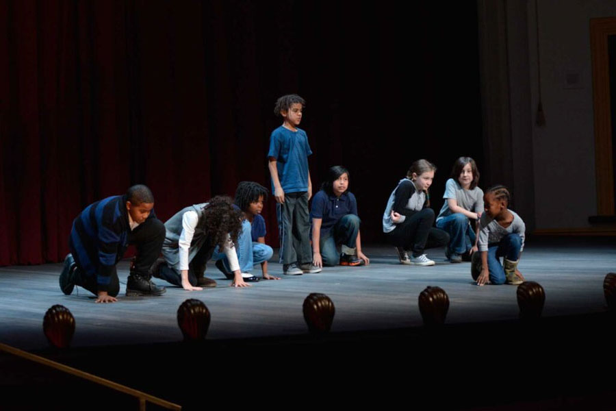 Kids on stage at the Annual Lincoln Oratory Festival