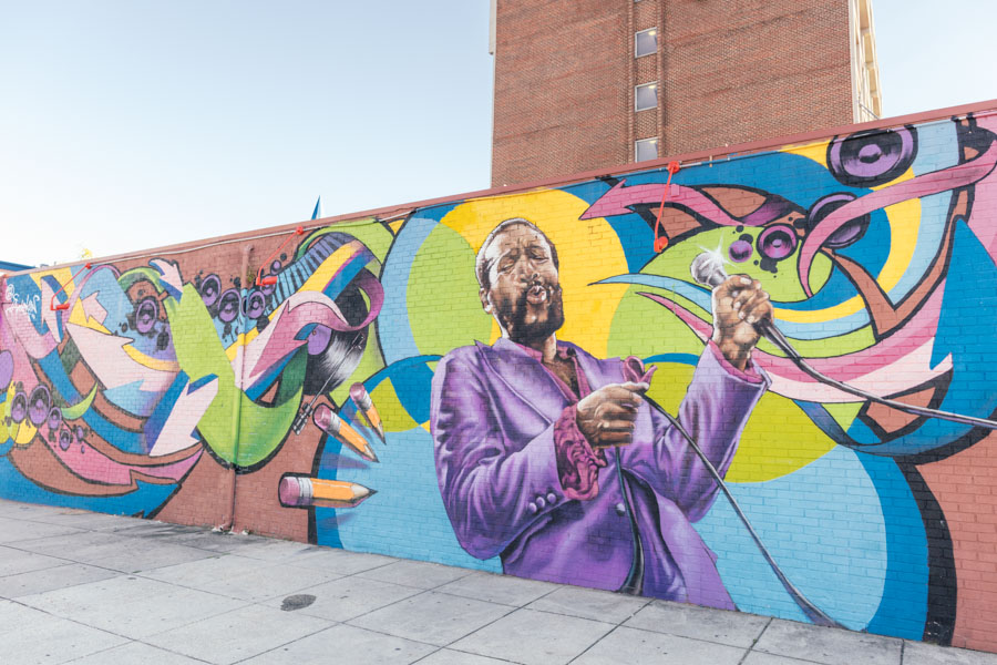Марвин Гэй Стрит Фреска в Шоу - Уличное искусство в Вашингтоне, округ Колумбия