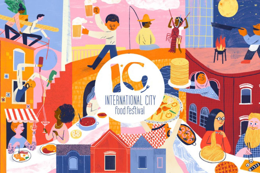 Grafica del Festival Internazionale del Cibo della Città