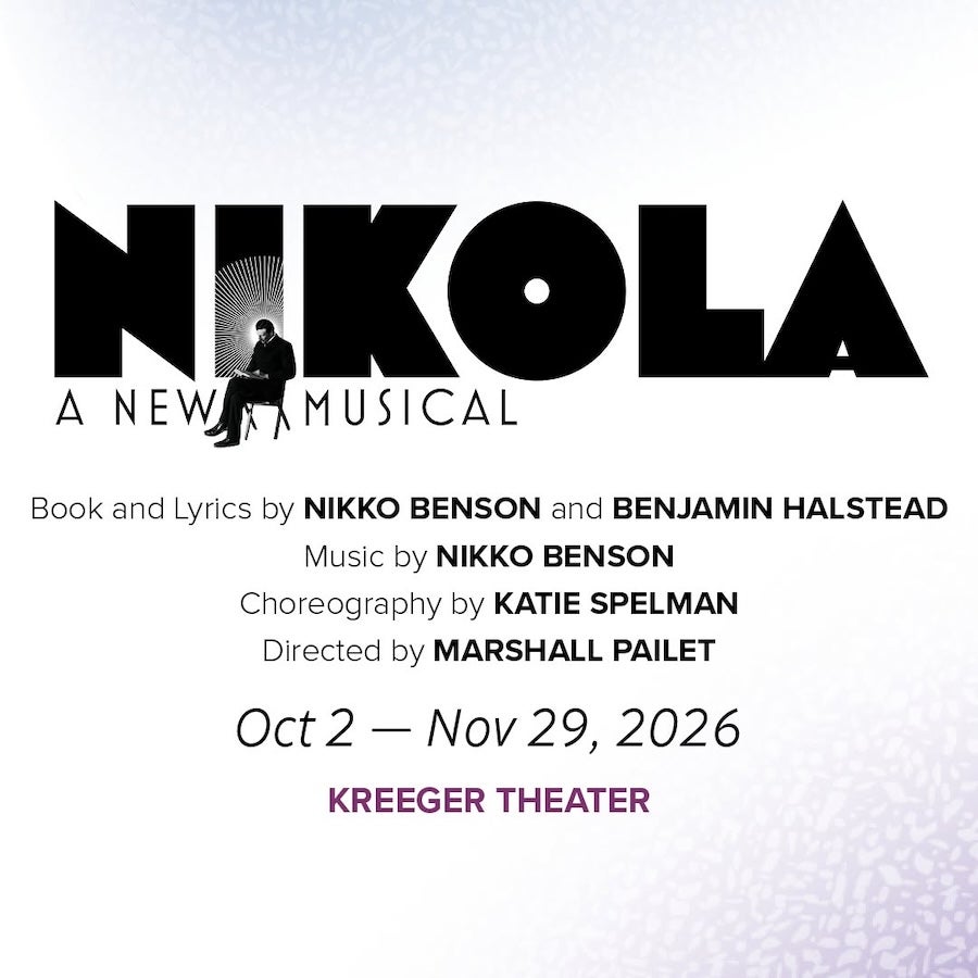 Informational poster for "Nikola: A New Musical"