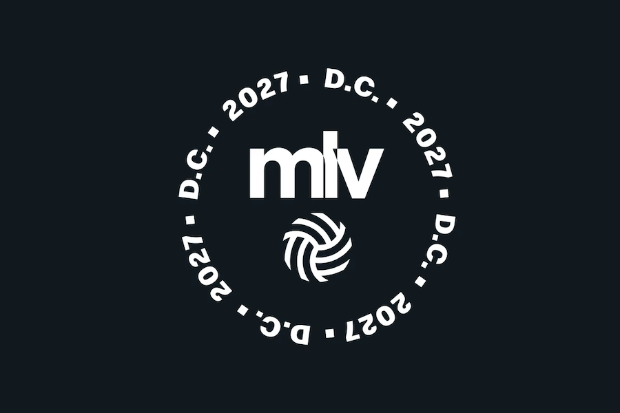 White “miv” logo with swirl, surrounded by “D.C. 2027” text in a circle