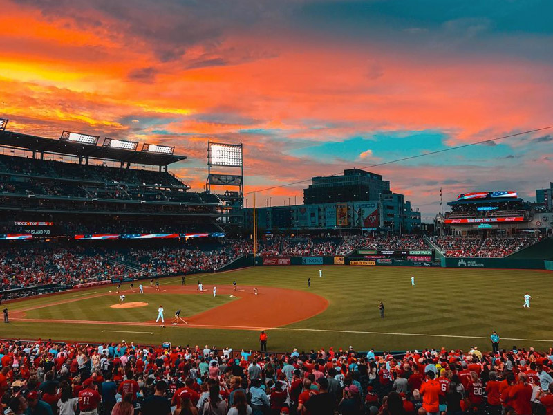 @amgarciaindc - Sunset at Nationals Park during Nationals baseball game - Sports in Washington, DC
