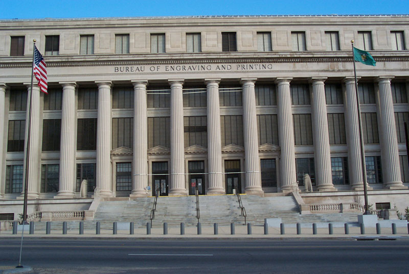 Exterior of the Bureau of Engraving and Printing in Washington, DC - Free things to do in DC