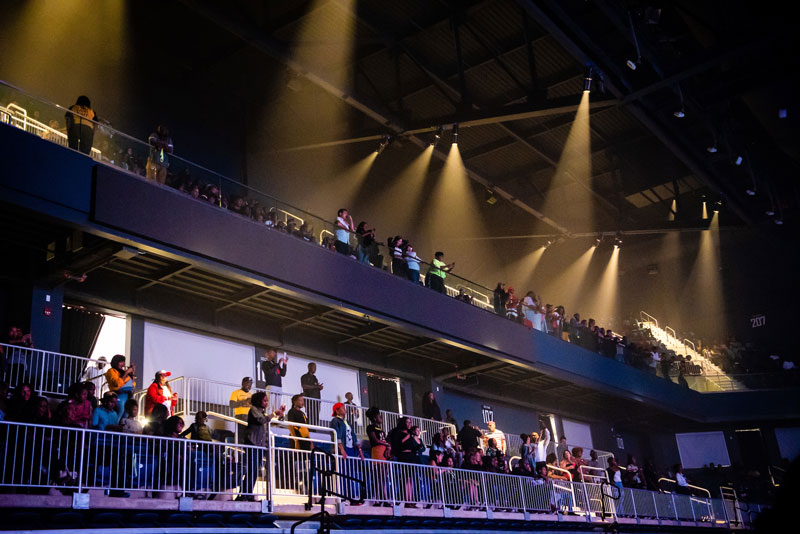 Fans in the stands at the Entertainment and Sports Arena in DC's Congress Heights neighborhood