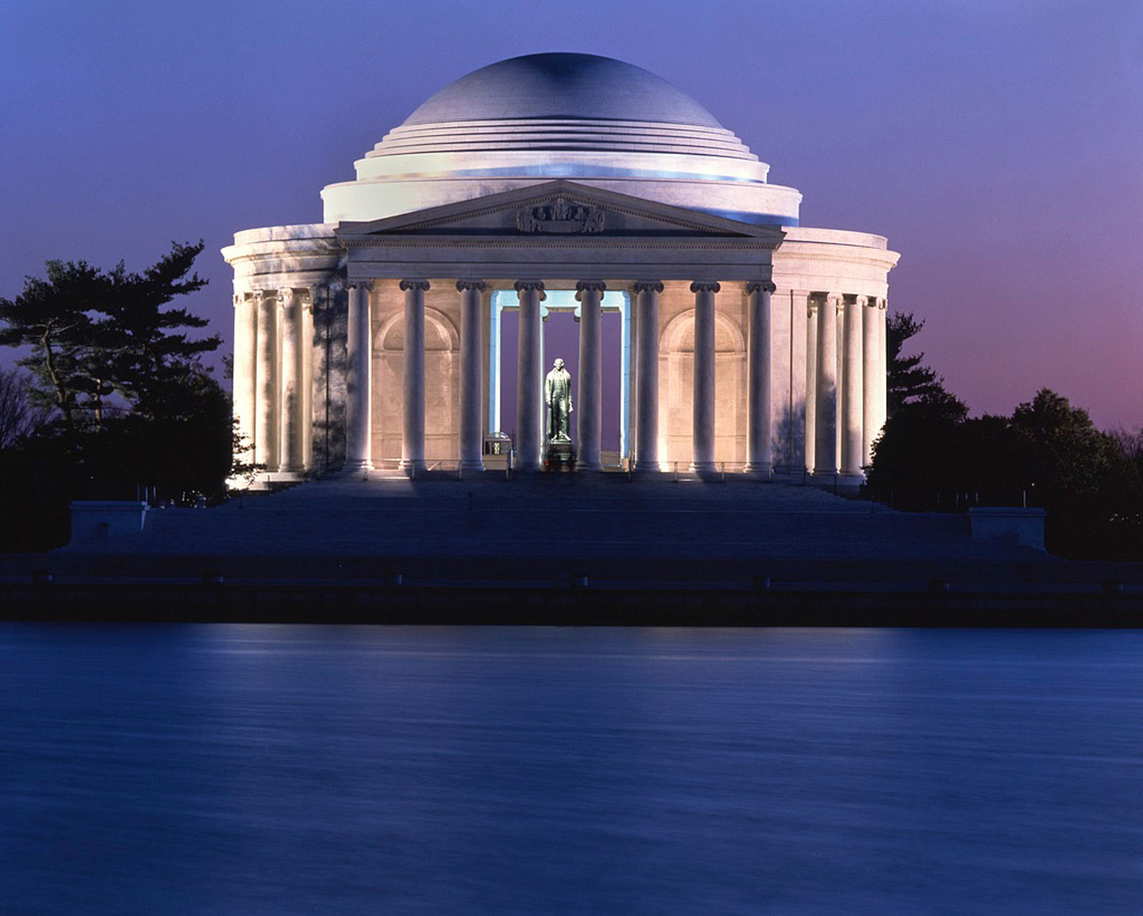 Jefferson Memorial Lit Up at Night