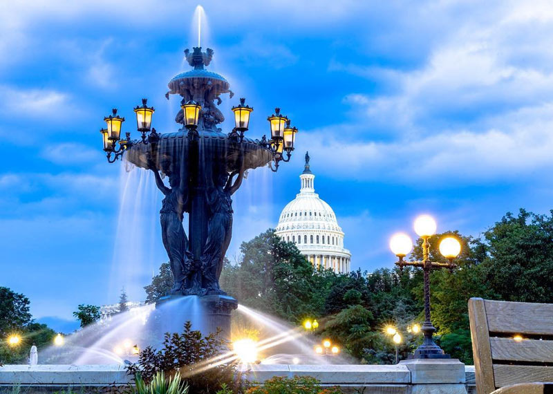 @maccmahon - Parque Bartholdi no Capitólio à noite - Parques e jardins públicos em Washington, DC