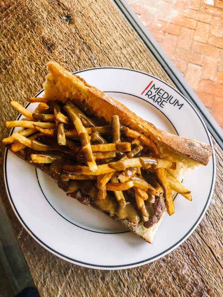 Steak and fries sandwich from Medium Rare - Where to eat at Nationals Park during a Nationals baseball game