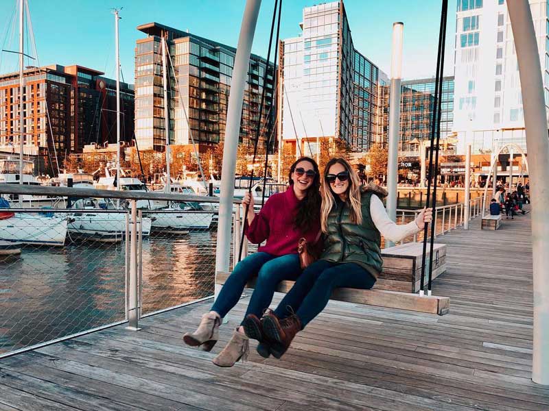 @oceanicoconuts - Friends on swing at The Wharf - Fall in Washington, DC
