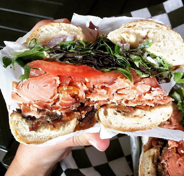 Smoked salmon bagel from Neopol Savory Smokery - Food vendors at DC's Union Market