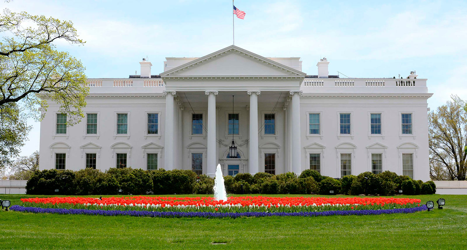 Das Weiße Haus - Nordrasen und Eingang - Washington, DC