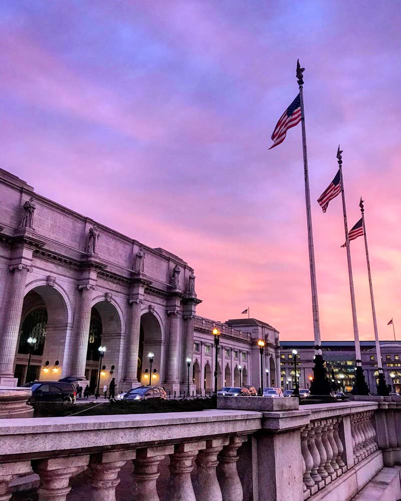 Winter at Union Station in NoMa - Transportation hub in Washington, DC