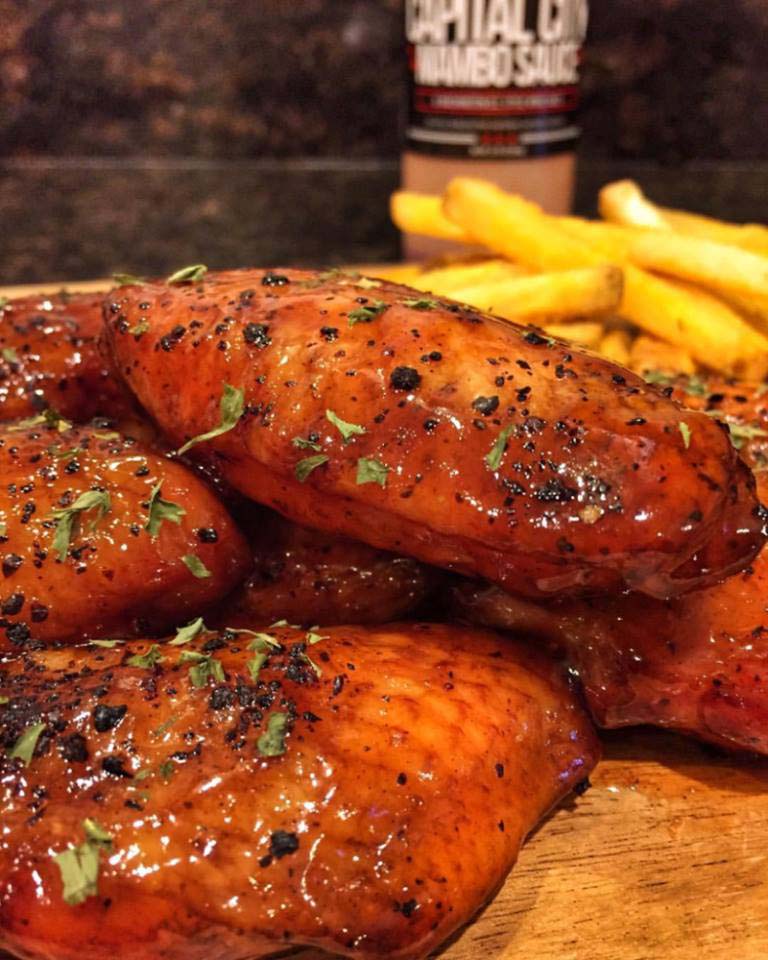 Wings with mambo sauce from Capital City Co. - Washington, DC's signature dishes