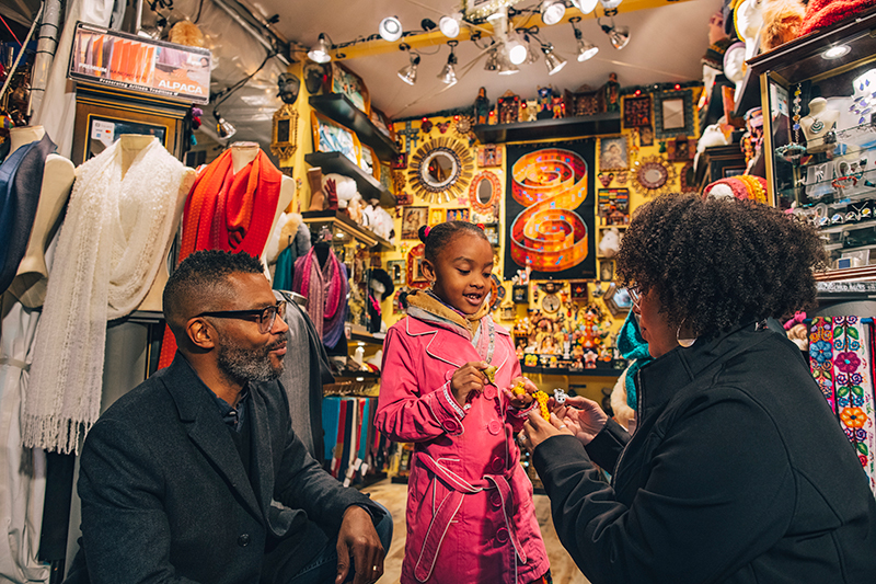 Mercado de férias no centro da cidade