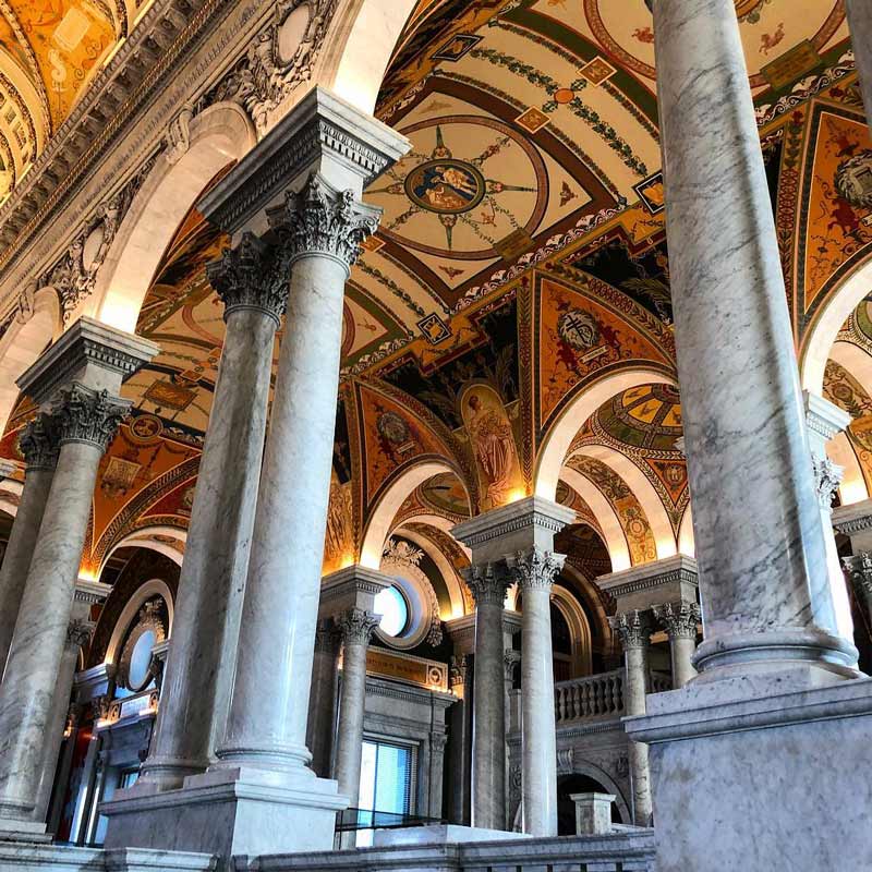@m_schellin - Thomas Jefferson Building Great Hall na Biblioteca do Congresso - atração gratuita em Washington, DC
