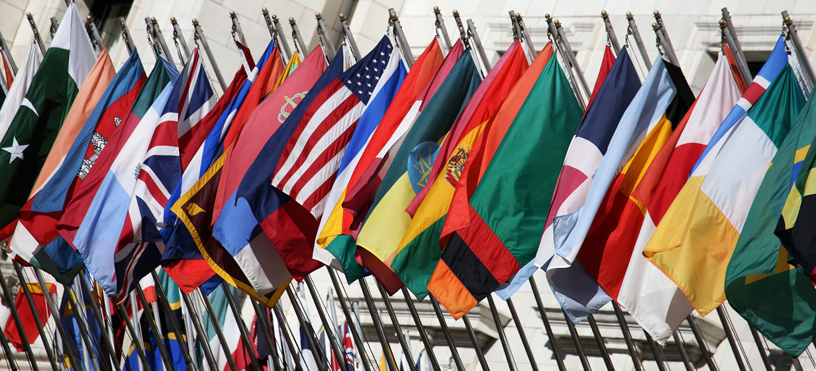 View of flags from different countries