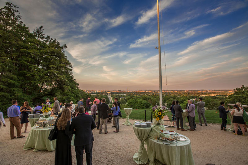 Green and sustainable catering companies in the Washington, DC metro area - Geppetto Catering event overlooking the DC skyline