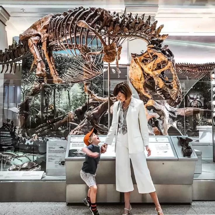 @districtofchic - Madre con bambino alla sala dei fossili dello Smithsonian National Museum of Natural History - Cose gratuite da fare a Washington, DC