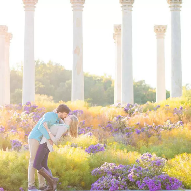 @leighannburdett - Couple at U.S. National Arboretum National Capitol Columns - Romantic places in Washington, DC
