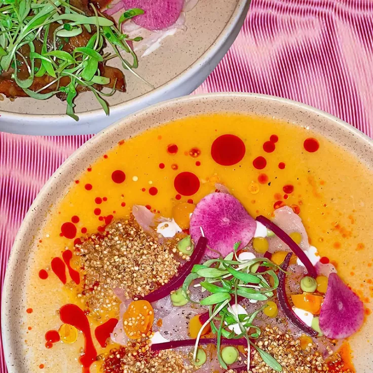 Catch of the day ceviche with gooseberries &amp; tropical fruits at Elcielo Washington D.C.