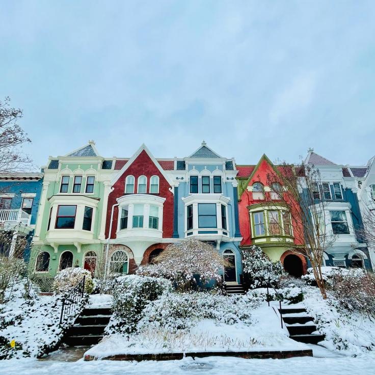 Capitol Hill maisons dans la neige