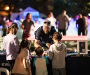 Families and children take part in hands-on activities during DC’s Art All Night festival.