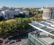 Meeting taking place on the Newseum terrace overlooking Washington, DC's museums and more