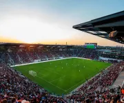 @dcunited - Audi Field at sunset during a D.C. United professional soccer game - Sports venues in Washington, DC