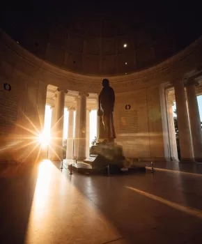 @dccityguy - Sunrise at the Jefferson Memorial on the National Mall in Washington, DC