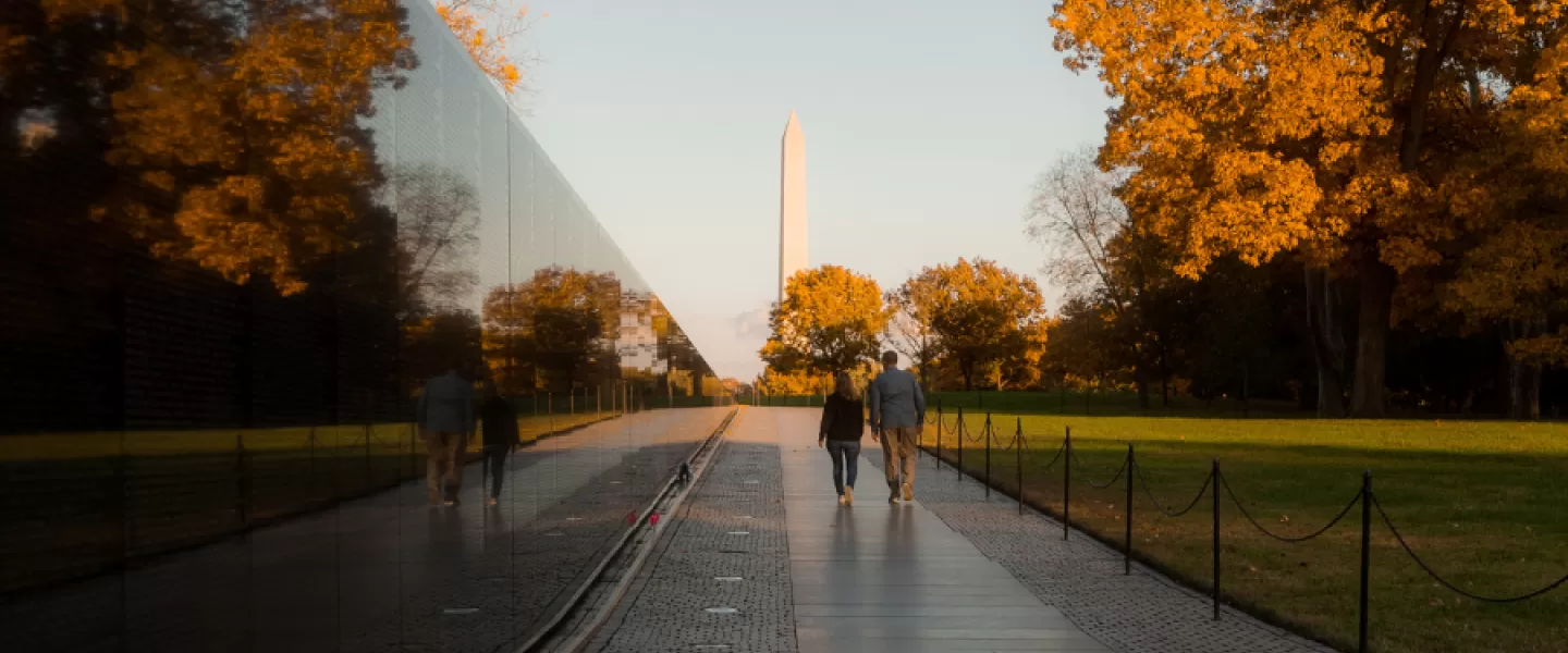 Vietnam Veterans Memorial in Fall