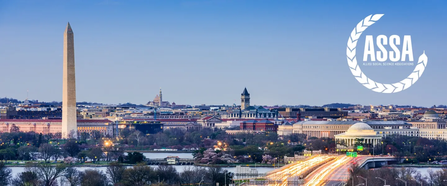 Photo, Washington Monument and Washington, DC skyline at dusk with highway light trails