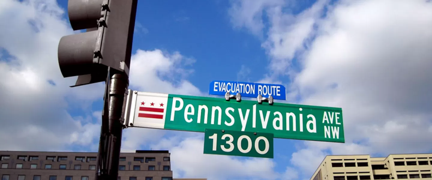 Información de seguridad de Washington, DC - Ruta de evacuación de Pennsylvania Avenue