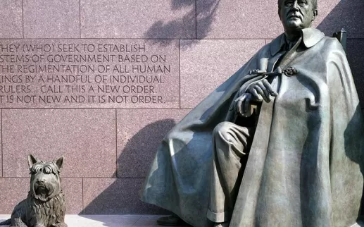 華盛頓特區國家廣場上的富蘭克林·德拉諾·羅斯福紀念碑