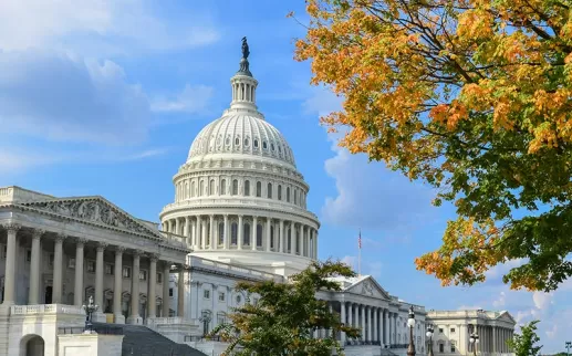 El edificio del Capitolio de los Estados Unidos en el Capitolio en Washington, DC