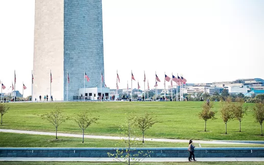 내셔널 몰의 워싱턴 기념비 부지-워싱턴 DC의 기념비 및 기념관