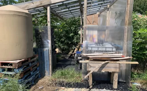 Black Nickel community garden shed