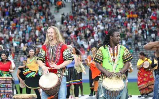 Artistas en el Festival Mundial de la Cultura