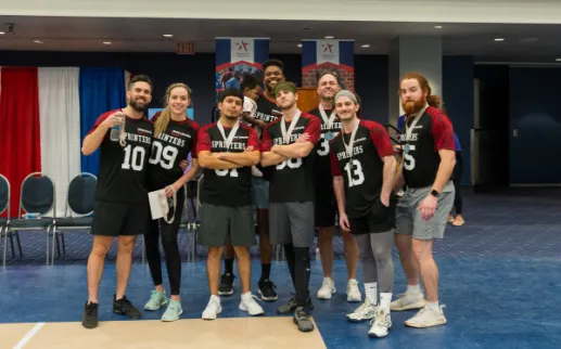 Congratulations to the AEF Wild Cards for winning the DDC Volleyball Tournament. Booking.com, Swingers the Crazy Golf Club, Chip Dizard Studios, TeRiBeLbLuE and Mangia Food Tours.
