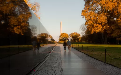 Vietnam Veterans Memorial in Fall
