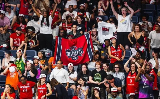 Fans cheer on the Washington Mystics Basketball team