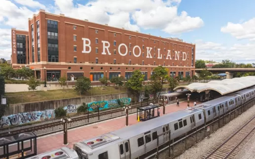 WMATA Metrorail train at the Brookland Metro Station - Transportation options in Washington, DC