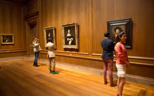 Visitors at the National Gallery of Art on the National Mall - Free art museum in Washington, DC